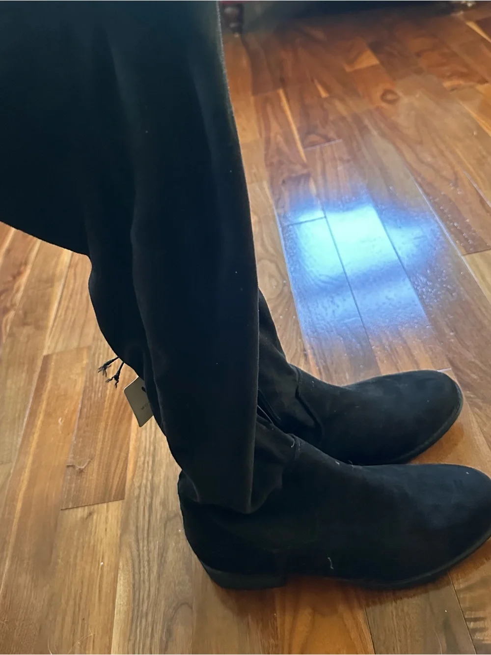 Women’s Black Suede Zip Over-the-Knee Boots Size 10